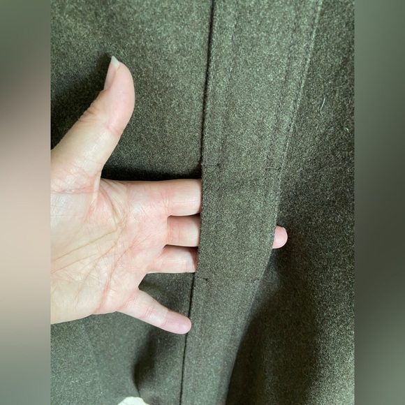 Vintage J. Crew LODEN Green Wool Pea Coat Jacket Sz Large READ - Picture 5 of 16